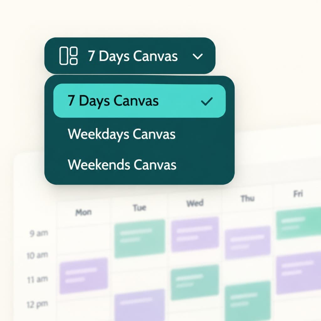 Switch between 7 day, weekday, and weekend Canvas
