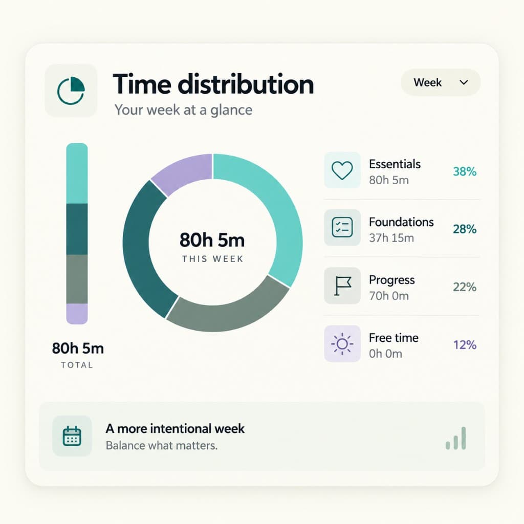 Time distribution showing your week at a glance
