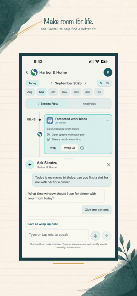 Ask Skedzu conversation